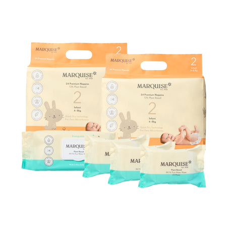 Marquise Hypoallergenic Nappies & Wipes Starter Pack