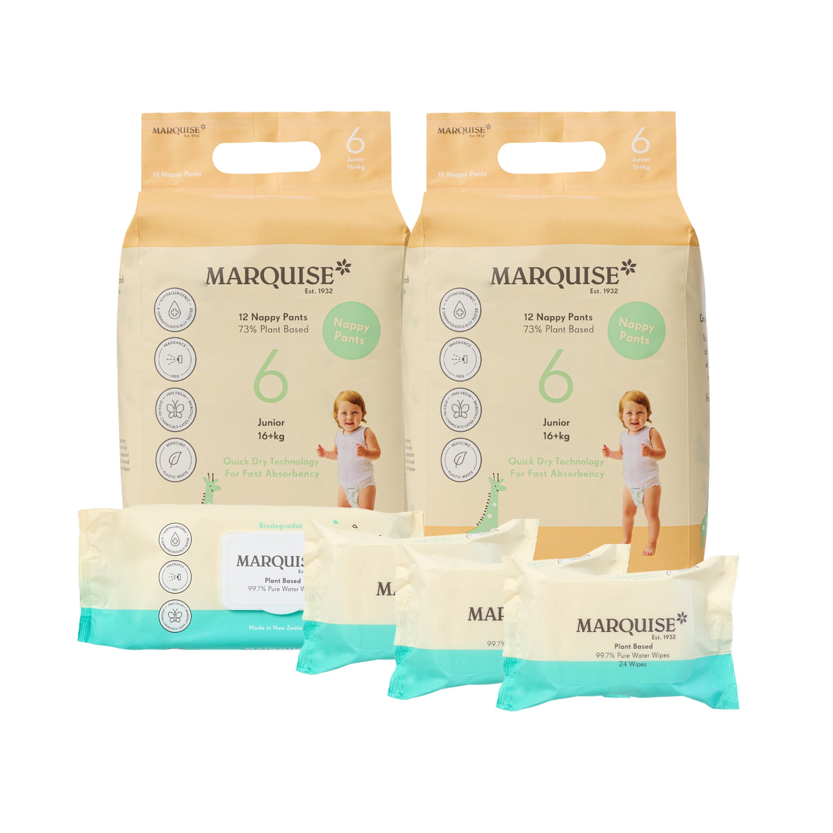 Marquise Hypoallergenic Nappies & Wipes Starter Pack