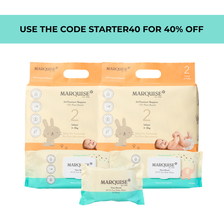 Marquise Hypoallergenic Nappies & Wipes Starter Pack