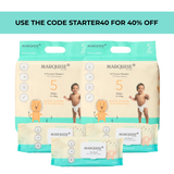 Marquise Hypoallergenic Nappies & Wipes Starter Pack