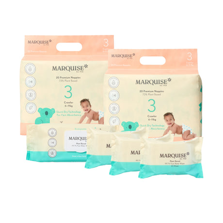 Marquise Hypoallergenic Nappies & Wipes Starter Pack