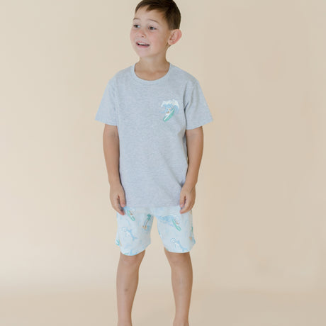 Surfs Up Grey Short Sleeve Pyjama Set