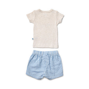 Sunday Funday Tee & Woven Gingham Shorts Set