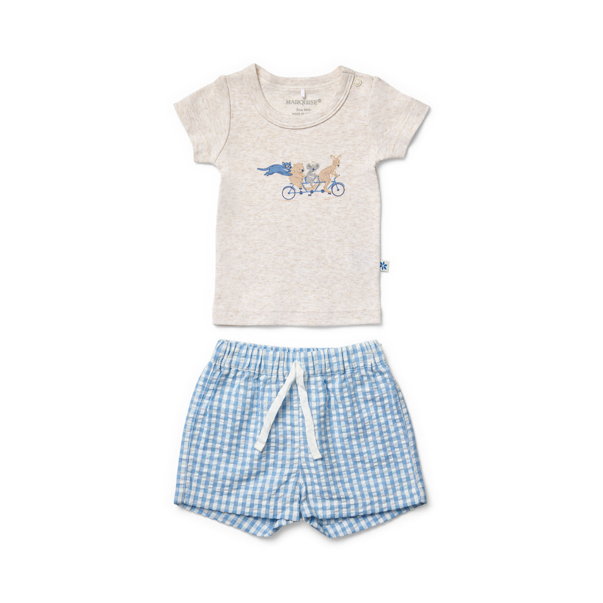 Sunday Funday Tee & Woven Gingham Shorts Set