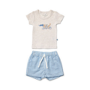 Sunday Funday Tee & Woven Gingham Shorts Set