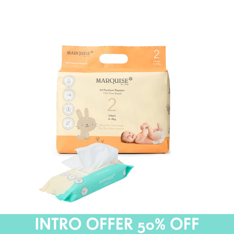 Marquise Hypoallergenic Nappies & Wipes Trial Pack