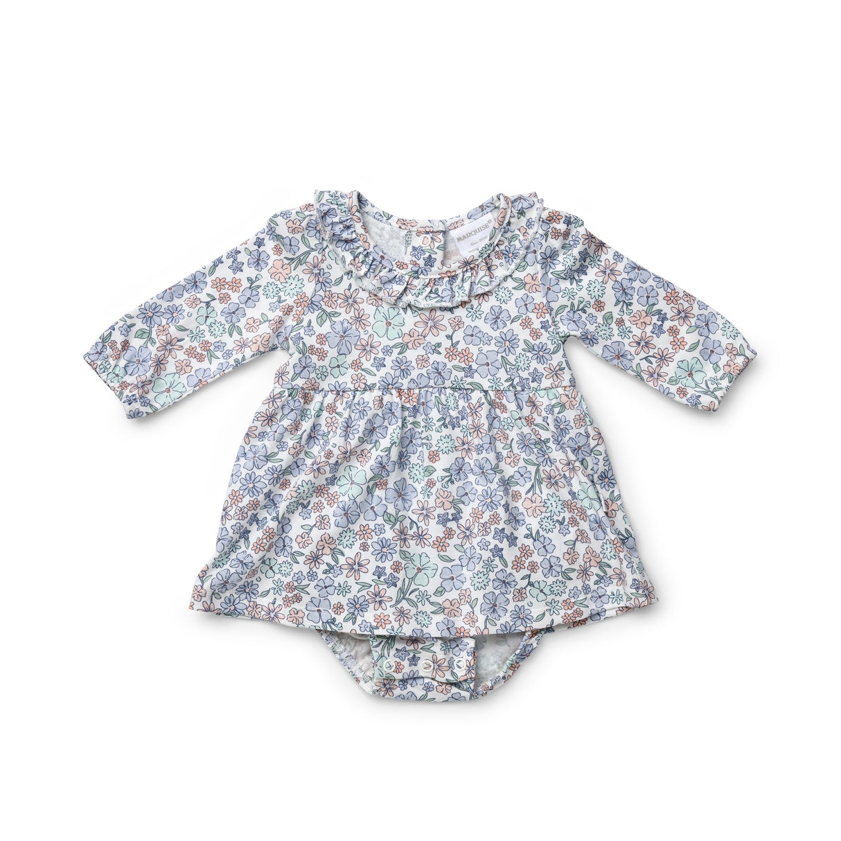 Winter Fields Floral Bodysuit Dress