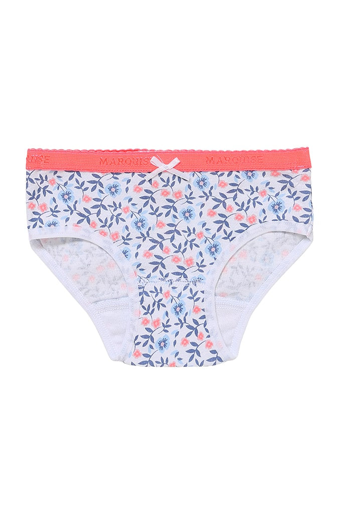 Girls Spot Floral Navy Underwear 2 Pack