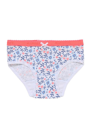 Girls Spot Floral Navy Underwear 2 Pack