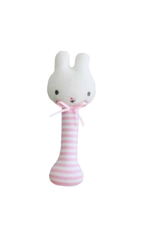 Alimrose Baby Bunny Stick Rattle Pink