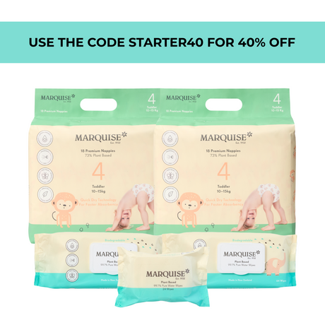 Marquise Hypoallergenic Nappies & Wipes Starter Pack