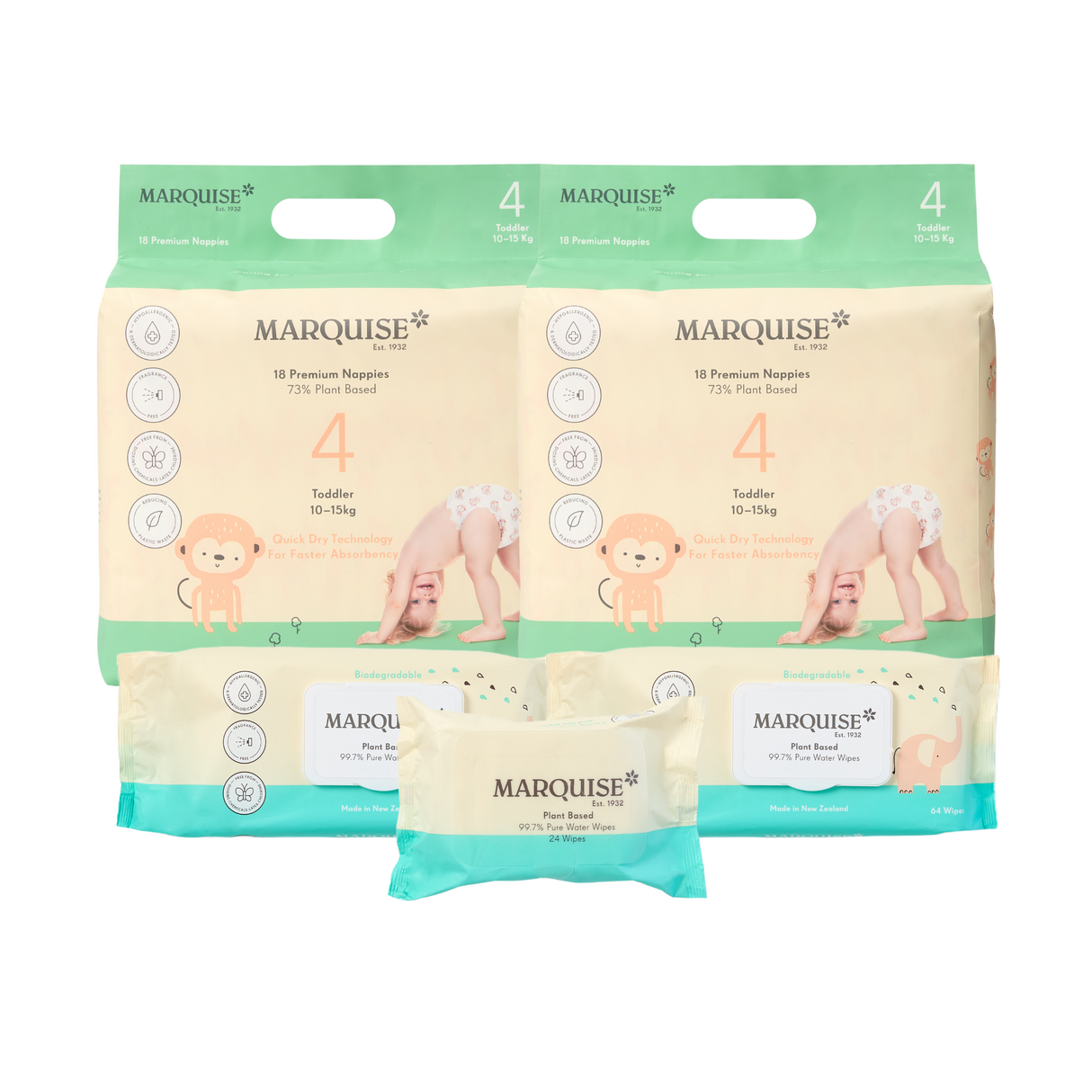 Marquise Hypoallergenic Nappies & Wipes Starter Pack