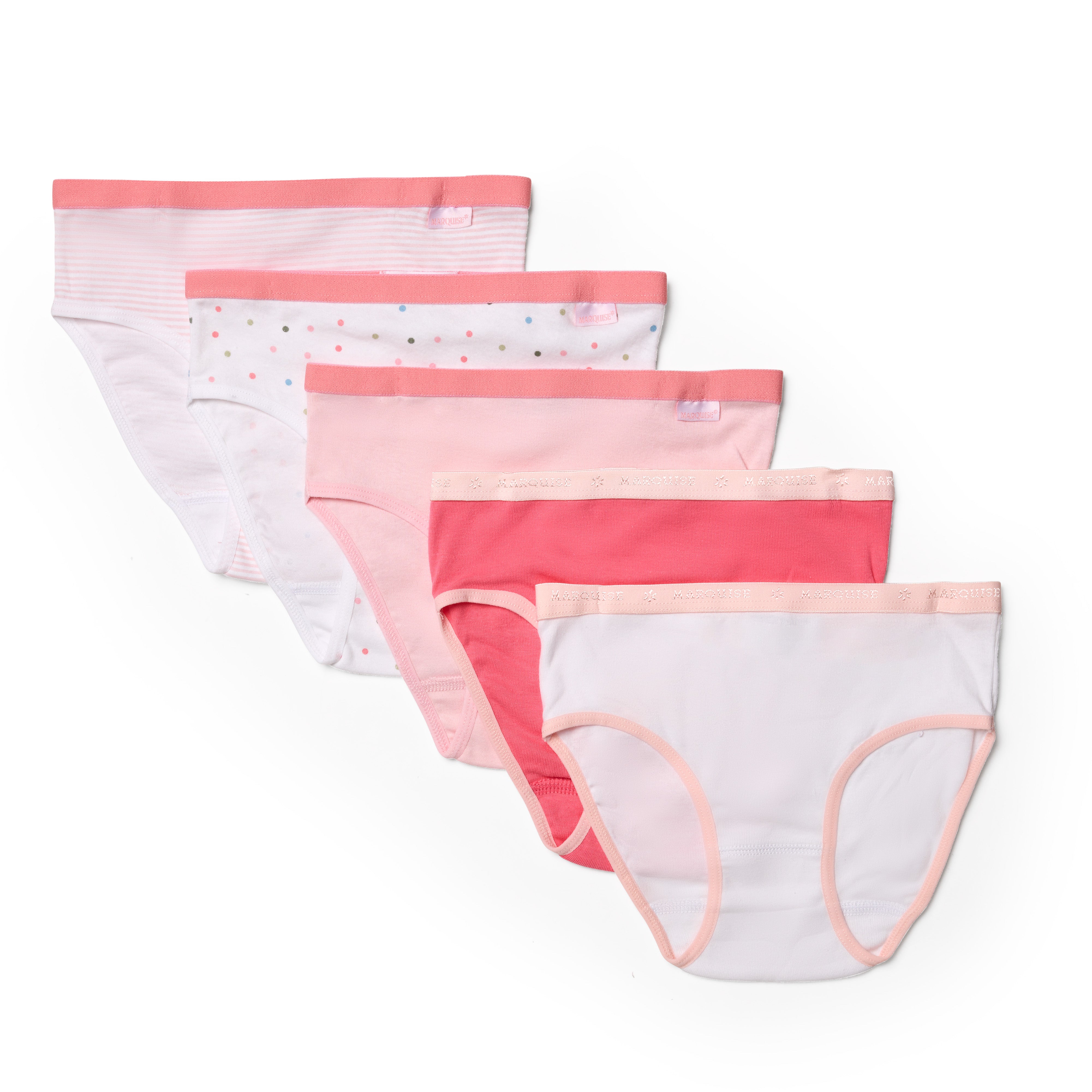 Girls Pink Underwear 5 Pack Marquise